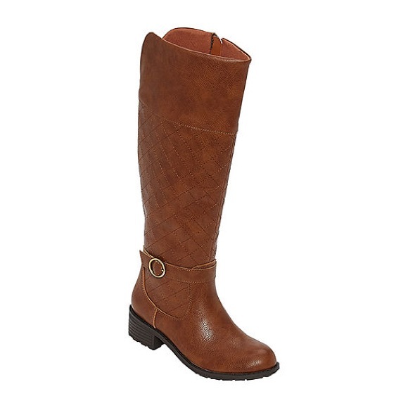 St Johns Bay Boots Knee High Deer Ridding  Cognac Brown Douglas 2” Block Heel - Picture 3 of 8